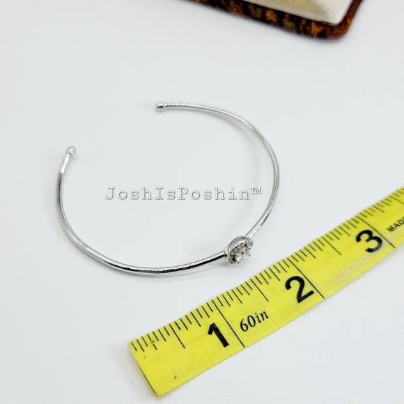 1/2CT T.W. Moissanite adjustable slip on bracelet in sterling silver - Picture 8 of 11